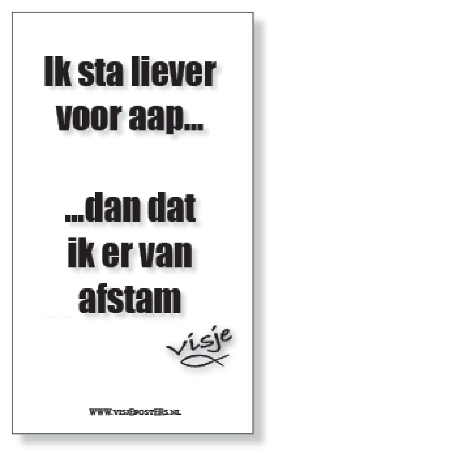 Kaart visje ik sta liever voor aap - 44128 -  Visje kaarten bij MajesticAlly