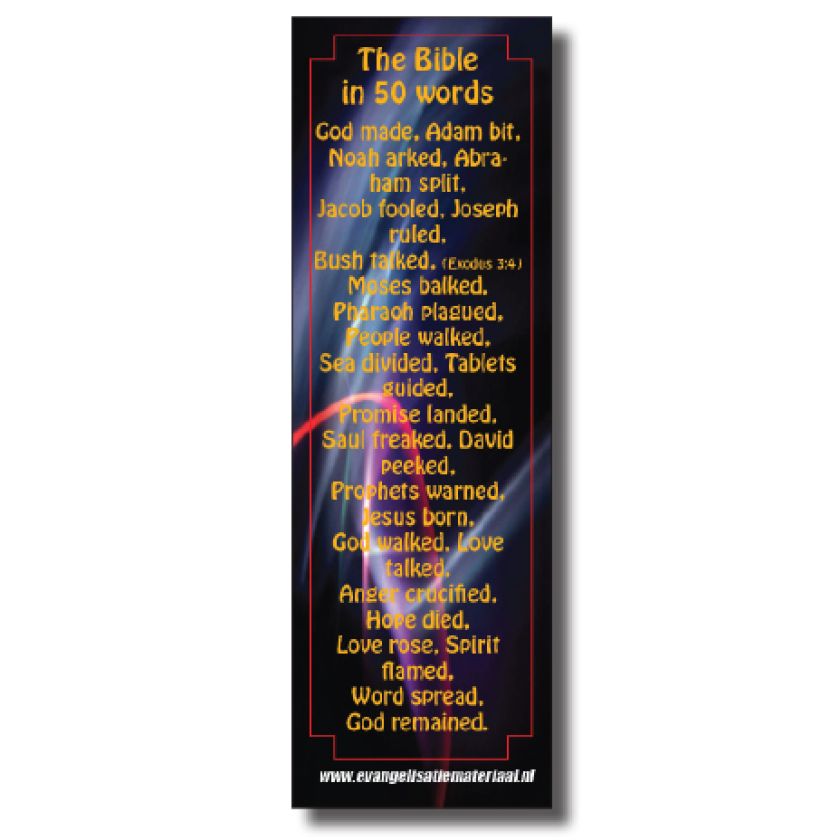 Boekenlegger  'Bible in 50 words'
