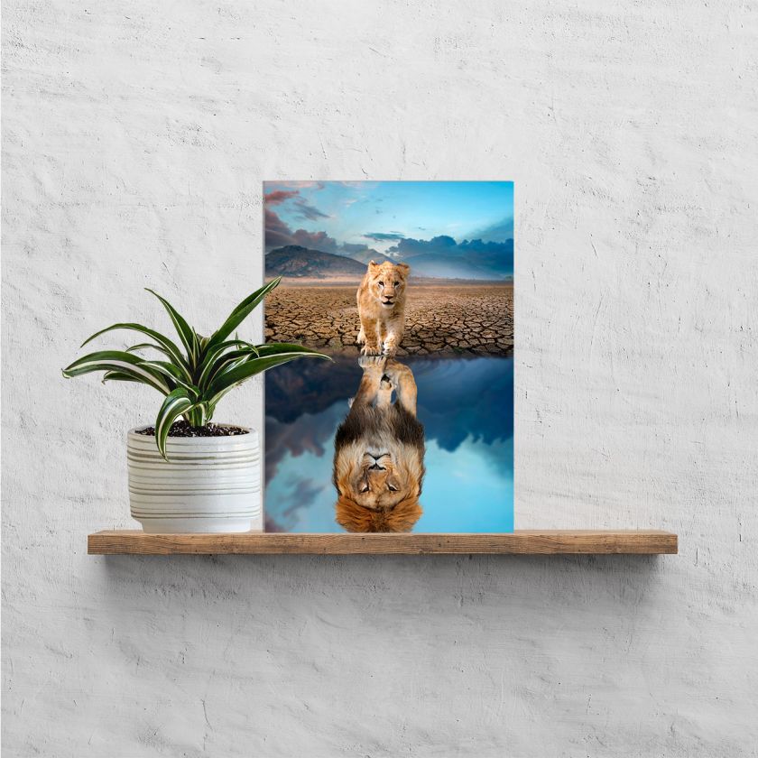 Plexiglas A4 Welpje & Leeuw