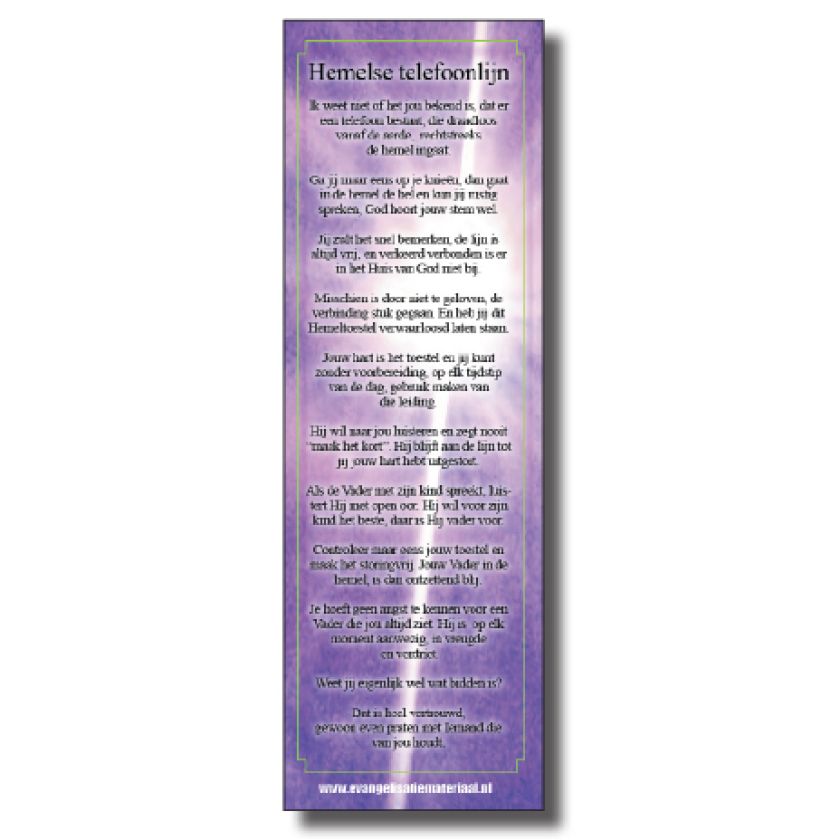 Boekenlegger 'Hemelse telefoonlijn'