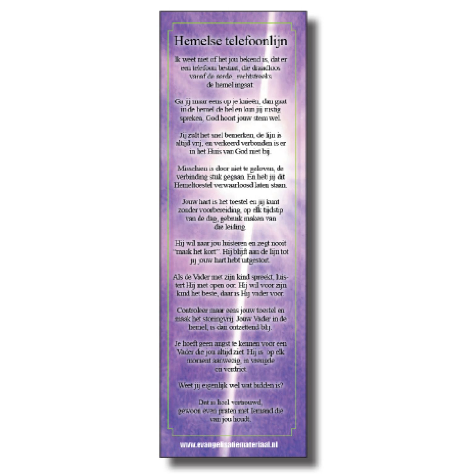 Boekenlegger 'Hemelse telefoonlijn'