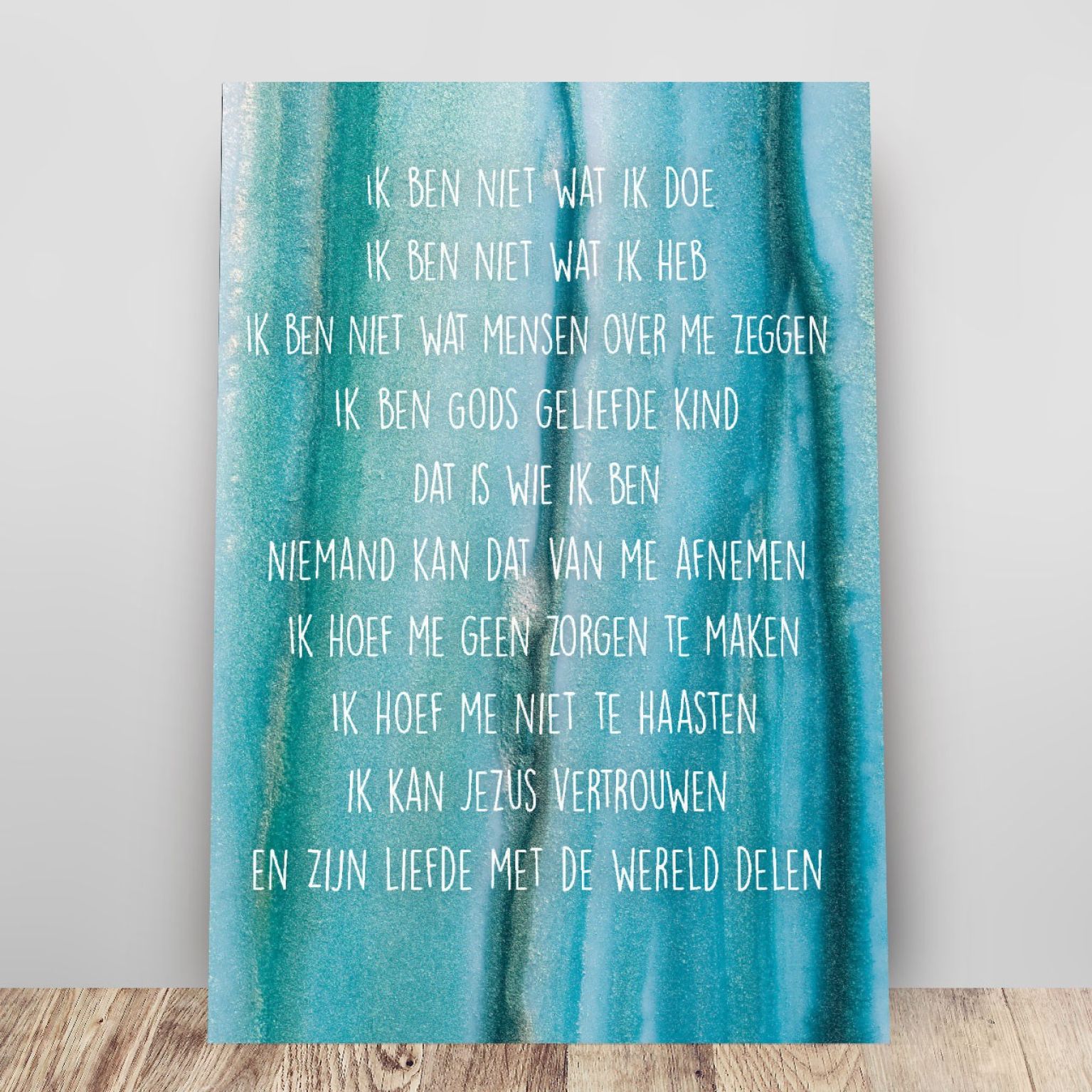 Metal Deco A3 'Credo - turquoise' - MA11620 -  Metal Deco bij MajesticAlly