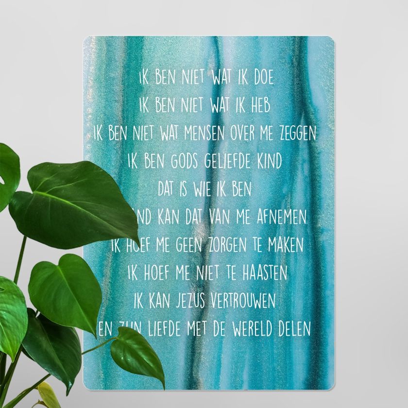 Interieurbord 'Credo - turquoise' - MA26129 -  Interieurborden bij MajesticAlly