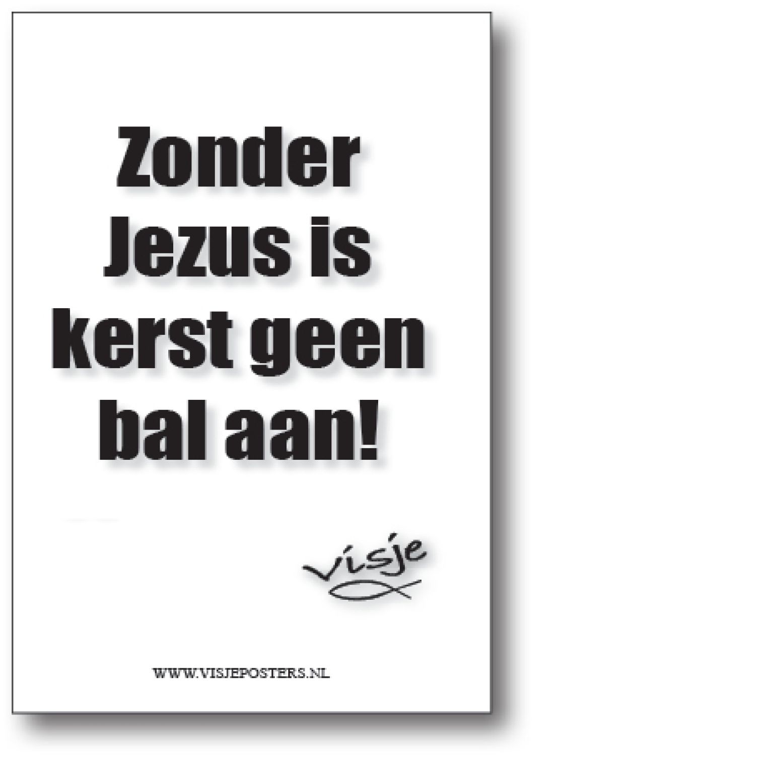 Minikaart 'Zonder Jezus is kerst geen bal aan' - Visje - 46038 -  Visje kerstkaarten bij MajesticAlly