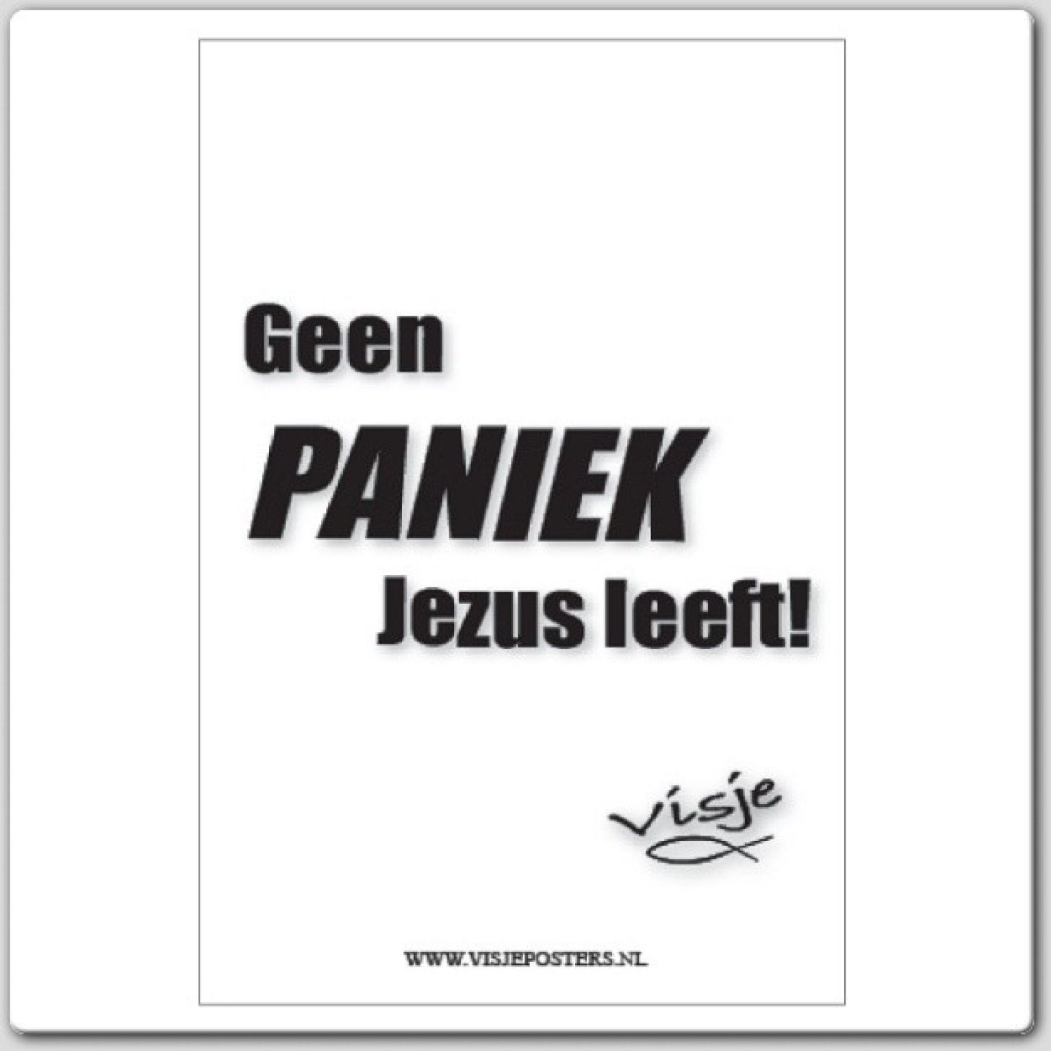 Kaart visje geen paniek Jezus leeft - 44072 -  Visje kaarten bij MajesticAlly