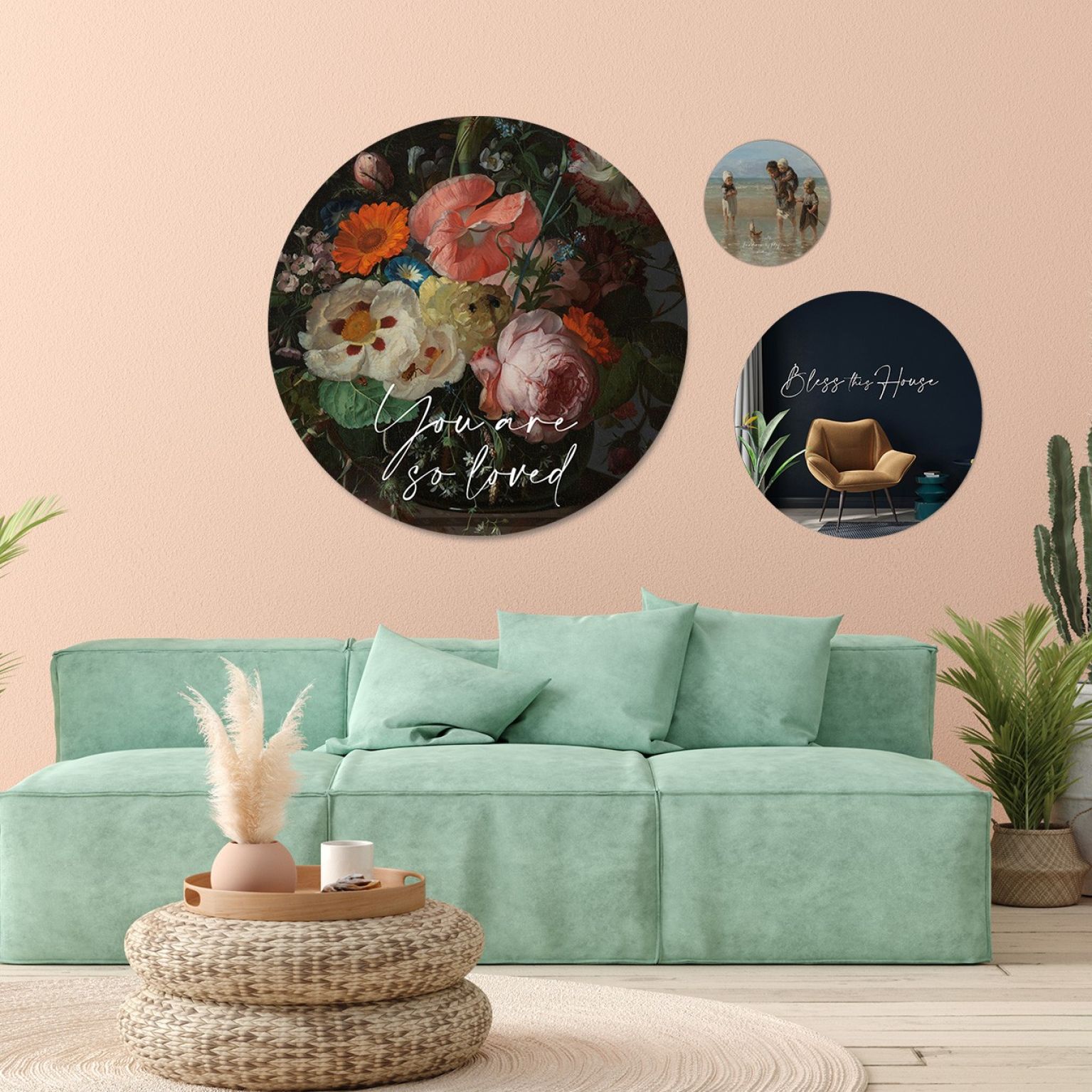 Muurcirkel 'You are so loved' - 100 cm - MA39417 -  Wanddeco bij MajesticAlly