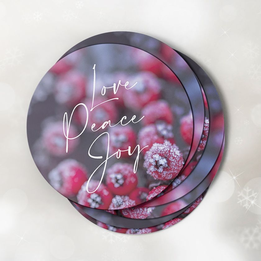 MA20303 - Kerst onderzetter love, peace, joy