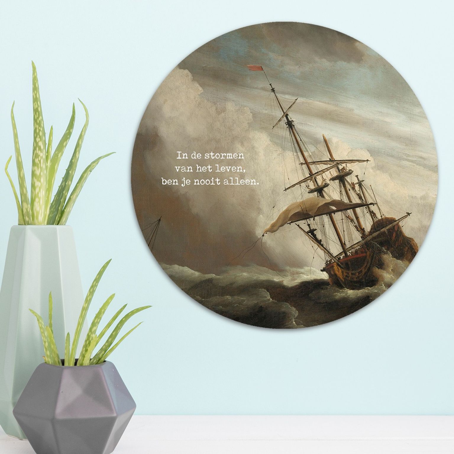 Muurcirkel 'In de stormen van het leven' - 30 cm - MA39213 -  Wanddeco bij MajesticAlly