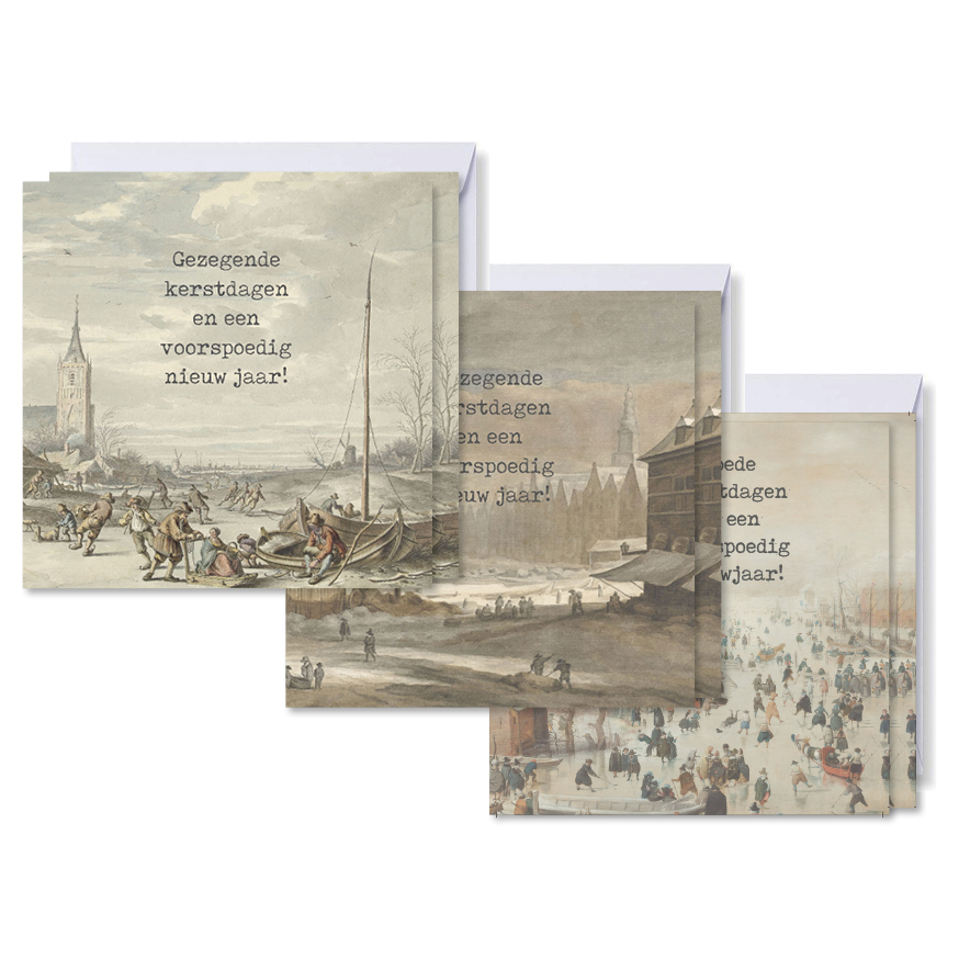 Voordeelpakje vierkante kerstkaarten oude meesters - gezegend
