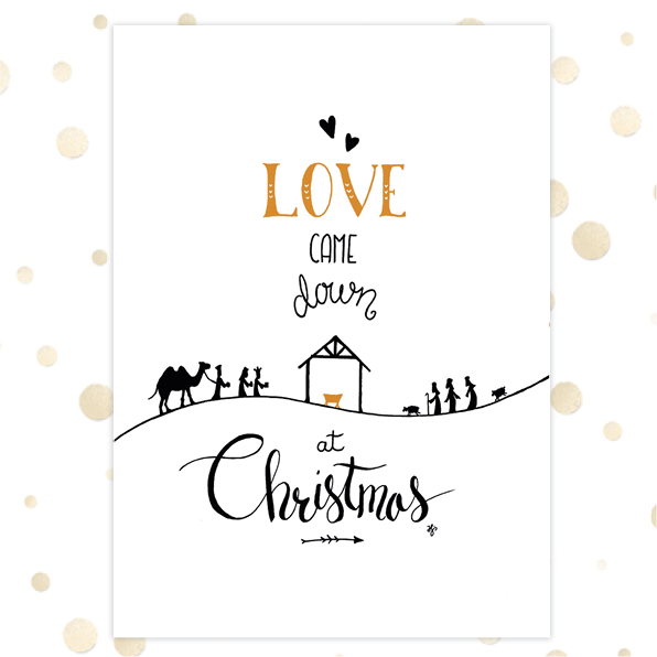 Poster A4 'Love came down' - MA36205 - Diverse kerstcadeaus bij MajesticAlly