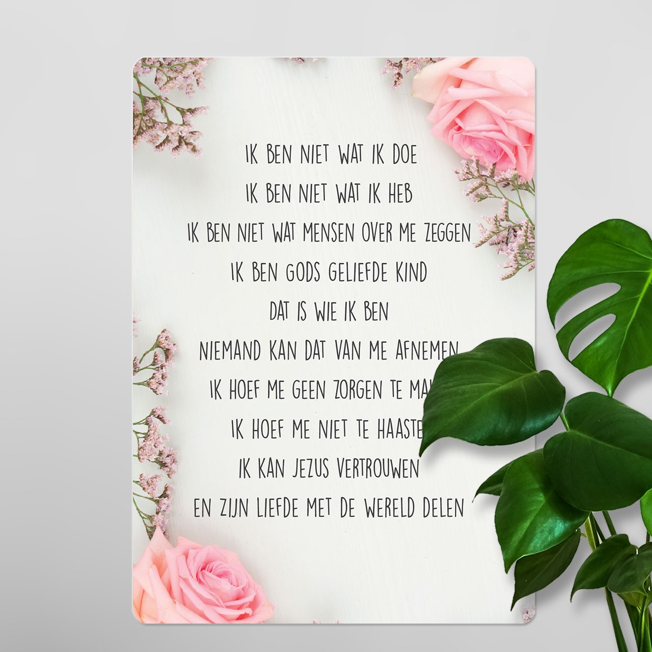 Interieurbord 'Credo - roos' - MA26127 - Interieurborden bij MajesticAlly