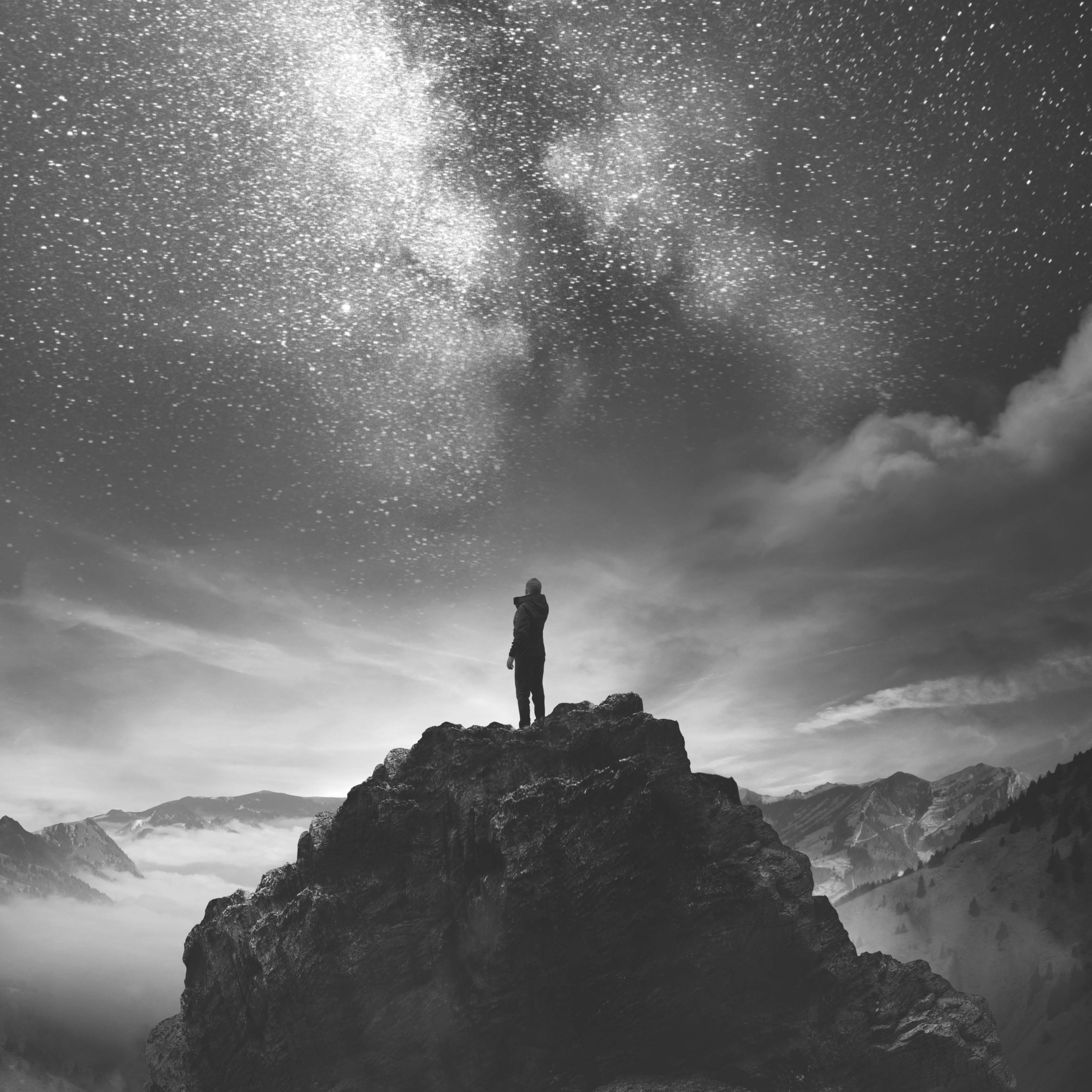 Collage Deco 'Sterrenhemel' - 14x14 cm - MA39125 -  Wanddeco bij MajesticAlly