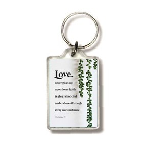 Sleutelhanger Love never gives up - 552598SL - Cadeau's bij MajesticAlly