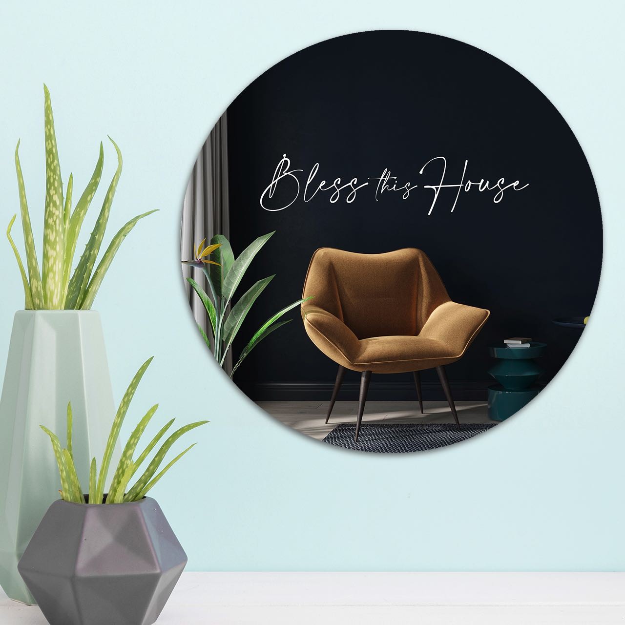 Muurcirkel 'Bless this house' - 30 cm - MA39203 - Wanddeco bij MajesticAlly