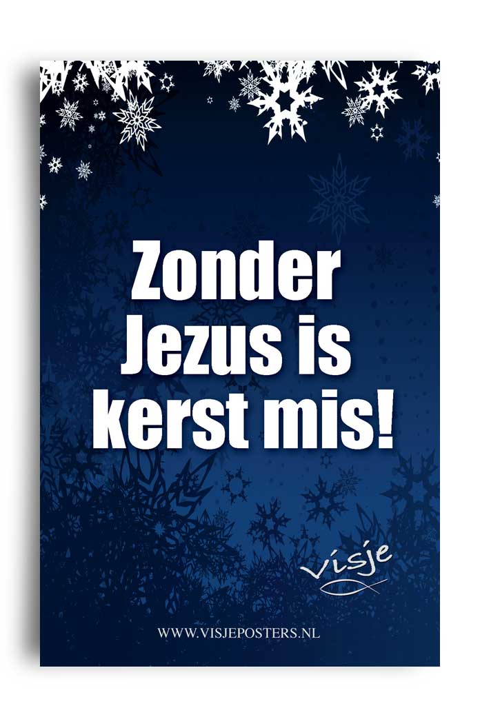 Kerstkaart 'Zonder Jezus is kerst mis' - Visje - 44201 -  Visje kerstkaarten bij MajesticAlly