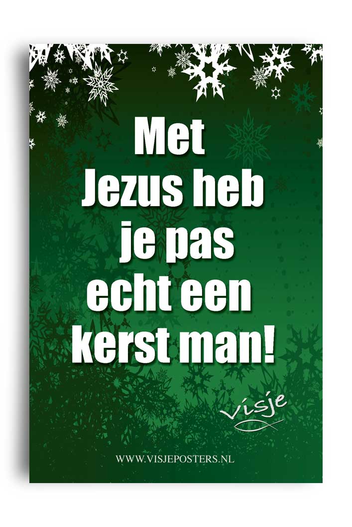 Kerstkaart 'Met Jezus heb je pas echt een kerst man' - Visje - 44202 -  Visje kerstkaarten bij MajesticAlly
