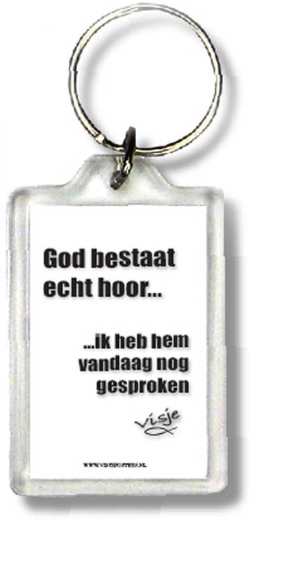 Sleutelhanger God bestaat echt hoor - 44371 -  Visje Sleutelhangers bij MajesticAlly