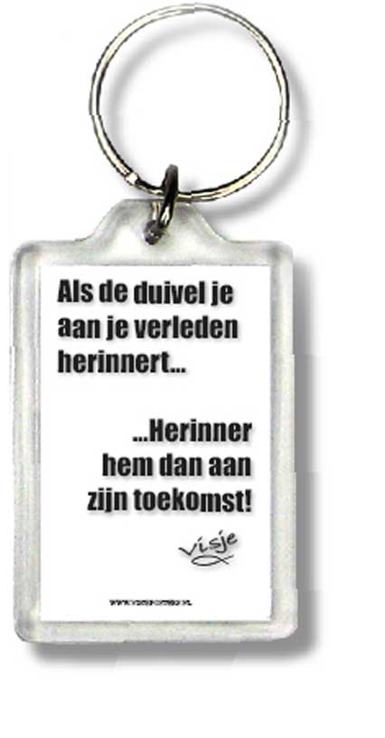 Sleutelhanger als de duivel je aan je ve - 44374 -  Visje Sleutelhangers bij MajesticAlly