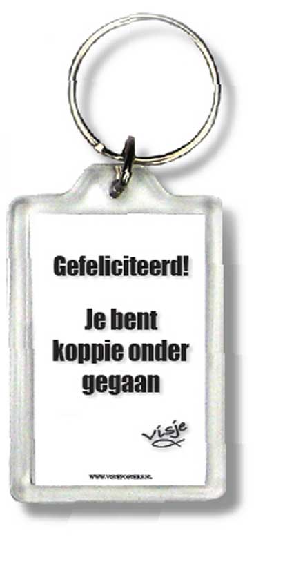 Sleutelhanger visje gefeliciteerd - 44384 -  Visje Sleutelhangers bij MajesticAlly