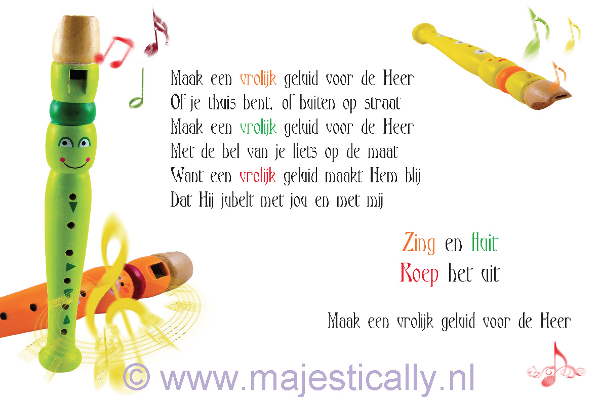 Prentbriefkaart Maak een vrolijk geluid