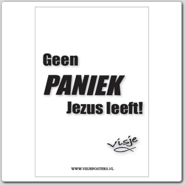 Kaart visje geen paniek Jezus leeft - 44072 -  Visje kaarten bij MajesticAlly