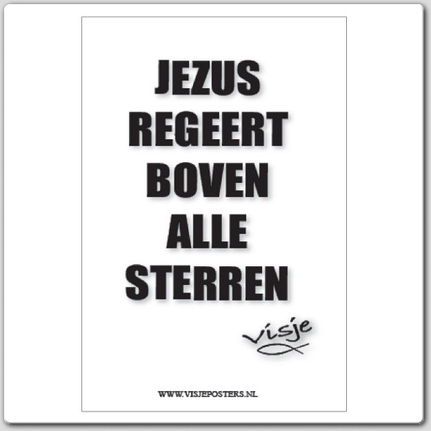 Kaart visje Jezus regeert boven alle - 44079 -  Visje kaarten bij MajesticAlly