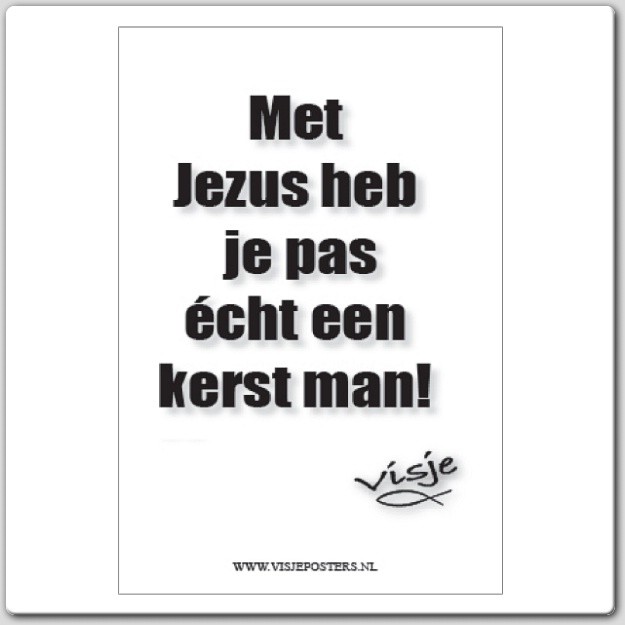 Kerstkaart 'Met Jezus heb je pas echt een kerst man' - Visje - 44109 -  Visje kerstkaarten bij MajesticAlly