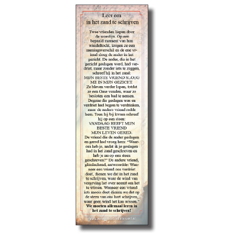 Boekenlegger 'Leren in het zand te schrijven'