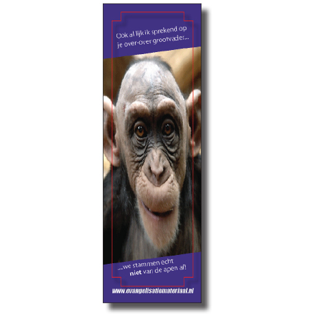 Boekenlegger 'We stammen niet van de apen af'