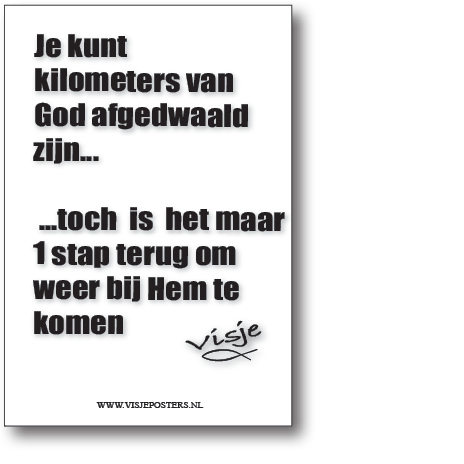 minikaart Visje 'Je kunt kilometers van God zijn afgedwaald'