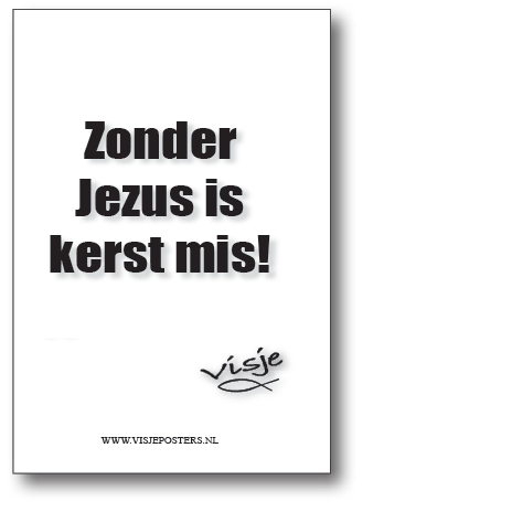 Minikaart 'Zonder Jezus is kerst mis' - Visje - 46037 - Visje kerstkaarten bij MajesticAlly