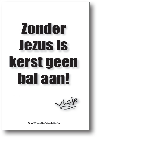 Minikaart 'Zonder Jezus is kerst geen bal aan' - Visje - 46038 - Visje kerstkaarten bij MajesticAlly