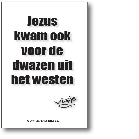 Minikaart 'Jezus kwam ook voor de dwazen uit het westen' - Visje - 46042 - Visje kerstkaarten bij MajesticAlly