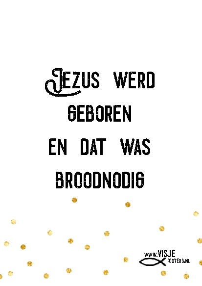 Kerstkaart 'Jezus werd geboren' - Visje - MA26007 -  Visje kerstkaarten bij MajesticAlly