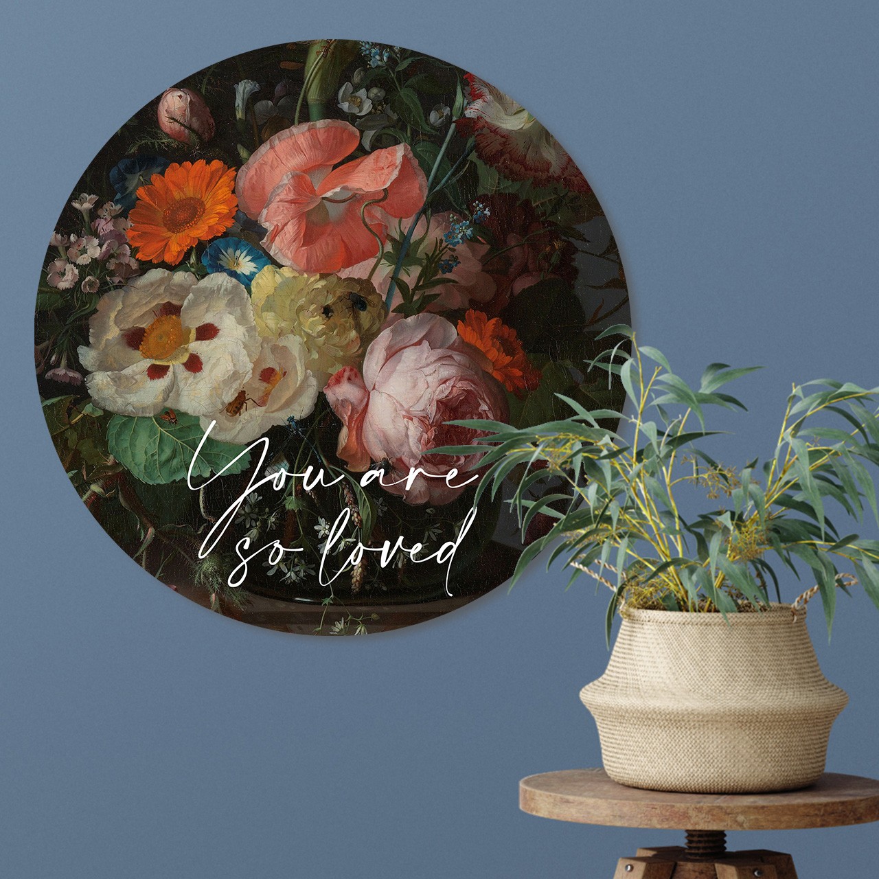 Muurcirkel 'You are so loved' - 60 cm - MA39317 -  Wanddeco bij MajesticAlly