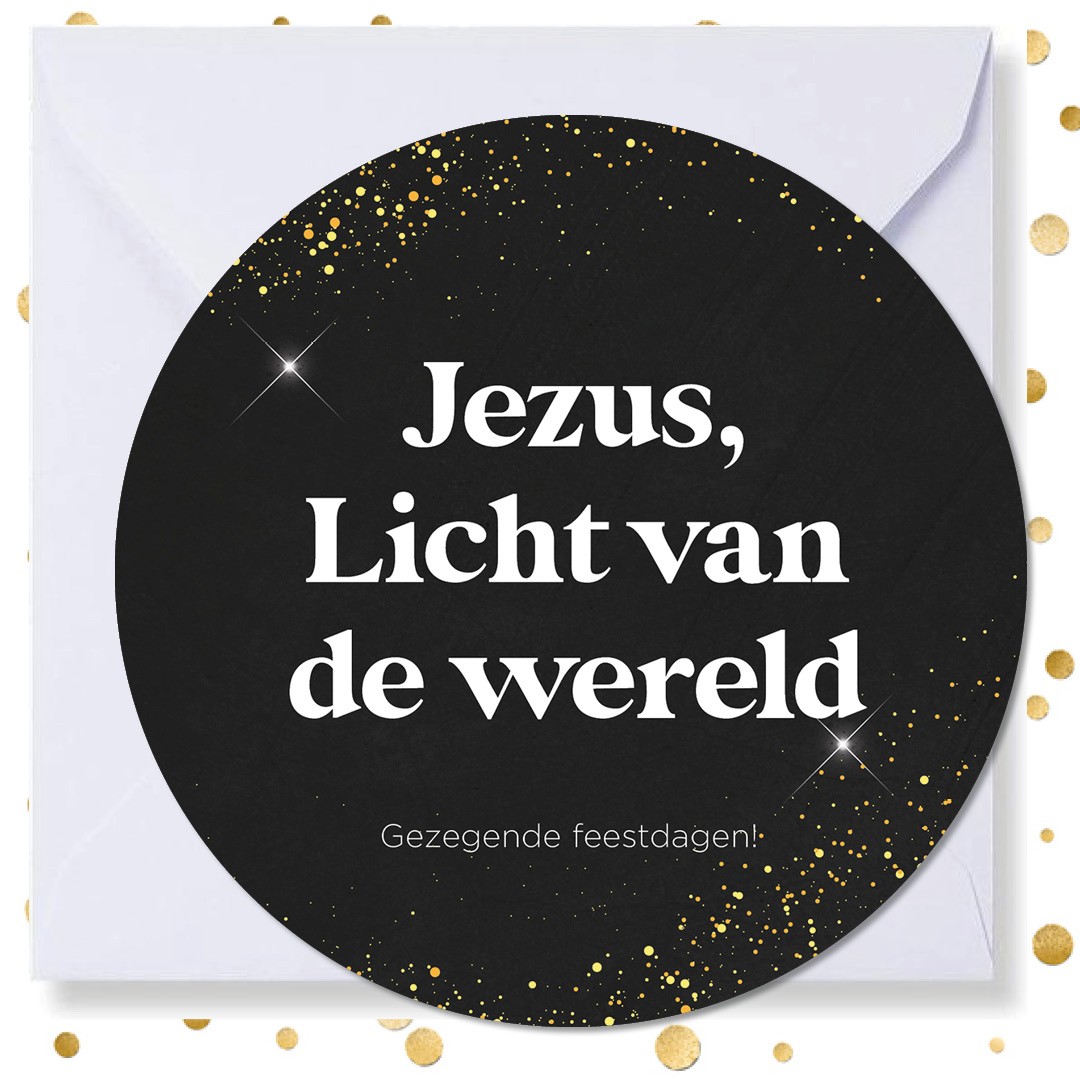 Kerstkaart rond 'Jezus, Licht van de wereld' - MA41006 -  Christelijke kerstkaarten bij MajesticAlly
