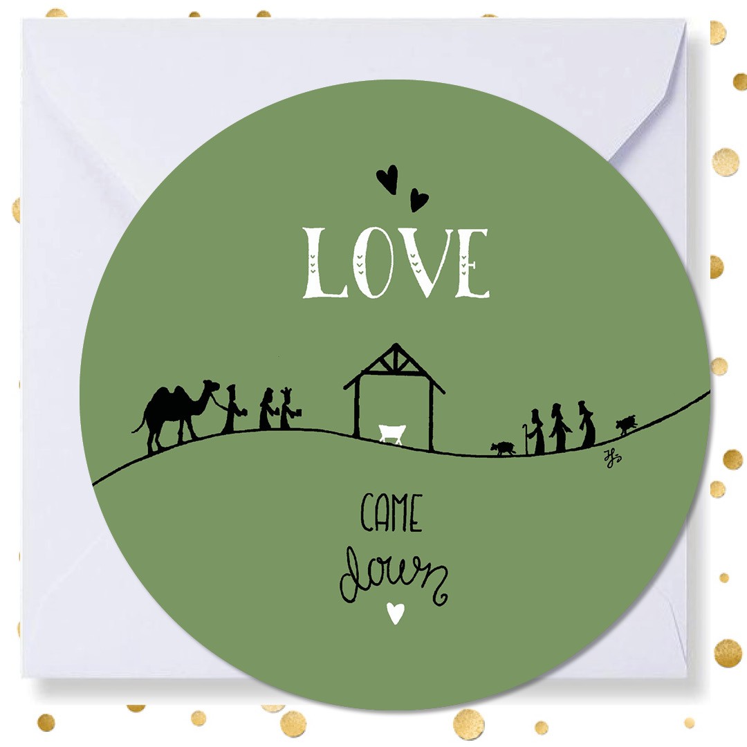 Kerstkaart rond 'Love'  - MA41026 -  Christelijke kerstkaarten bij MajesticAlly