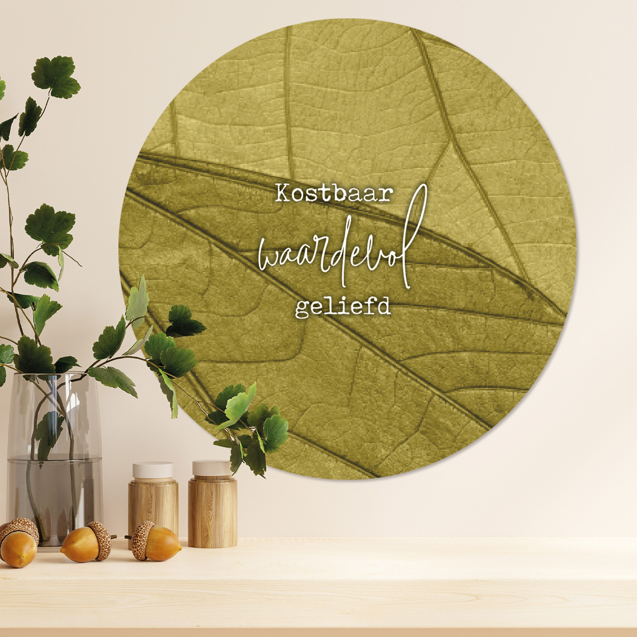 Muurcirkel 'Kostbaar, waardevol, geliefd' - 60 cm