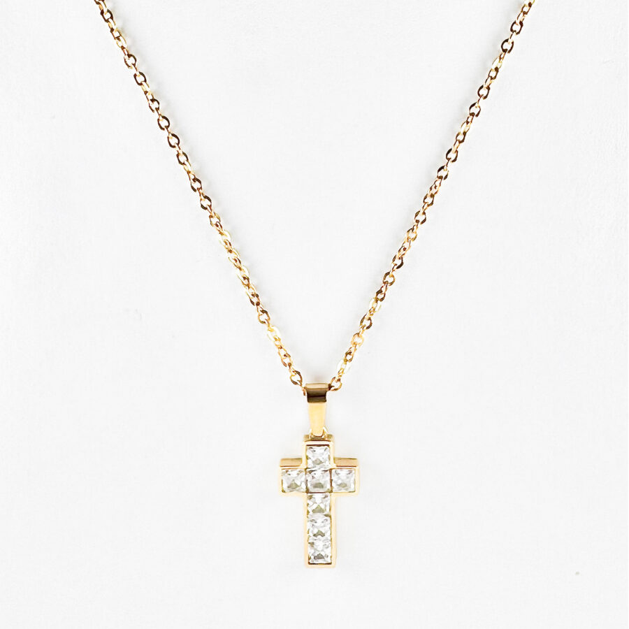 Ketting kruisje - zirkonia