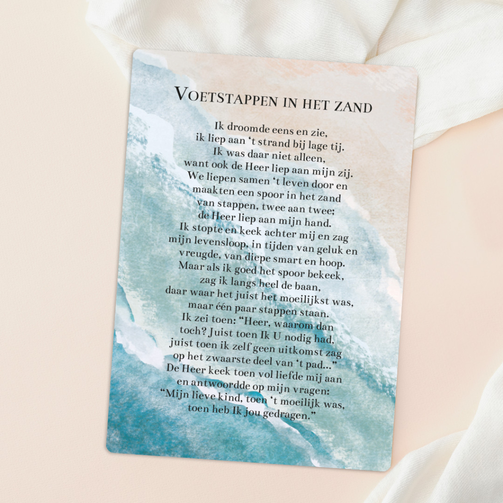 Cadeaubord 'Voetstappen in het zand'