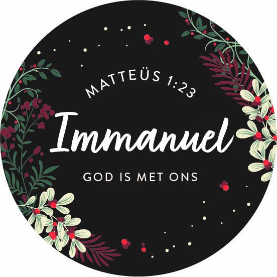 Kerstkaart rond 'Immanuel'