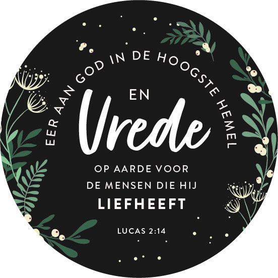 Kerstkaart rond 'Vrede op aarde'