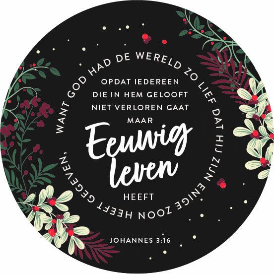 Kerstkaart rond 'Eeuwig leven'