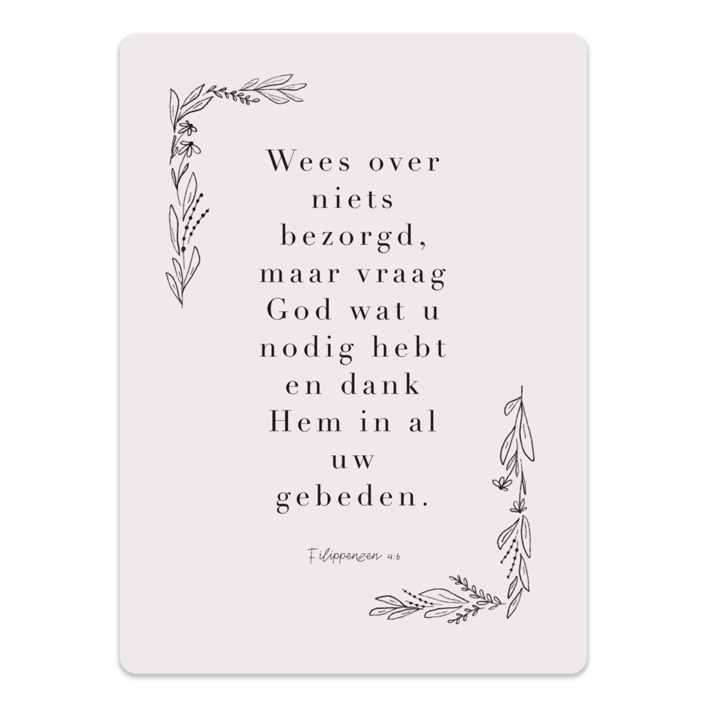 Wees over niets bezorgd