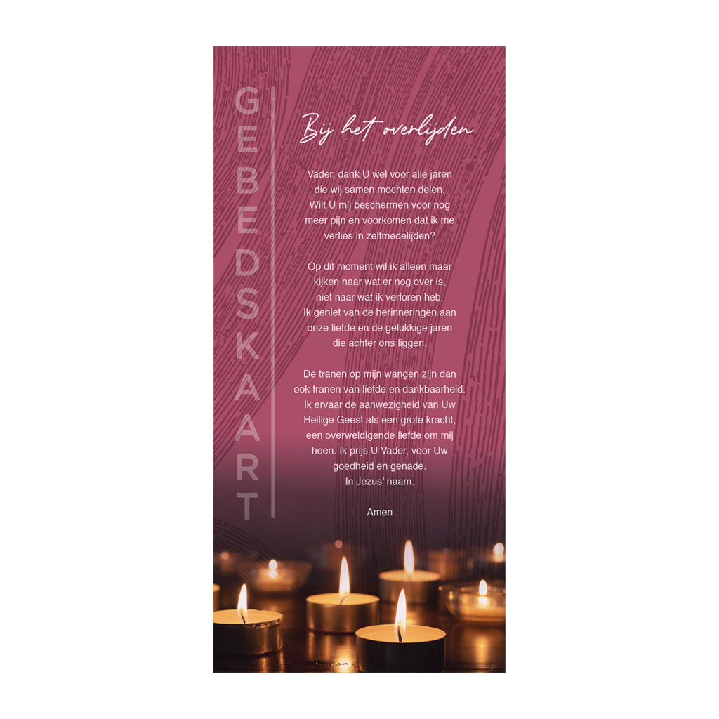 Gebedskaart 'Bij het overlijden'