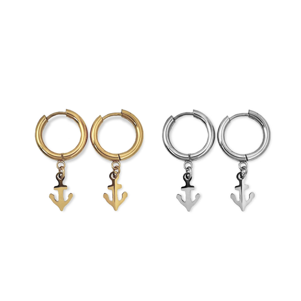 Oorbel - ring ankertje