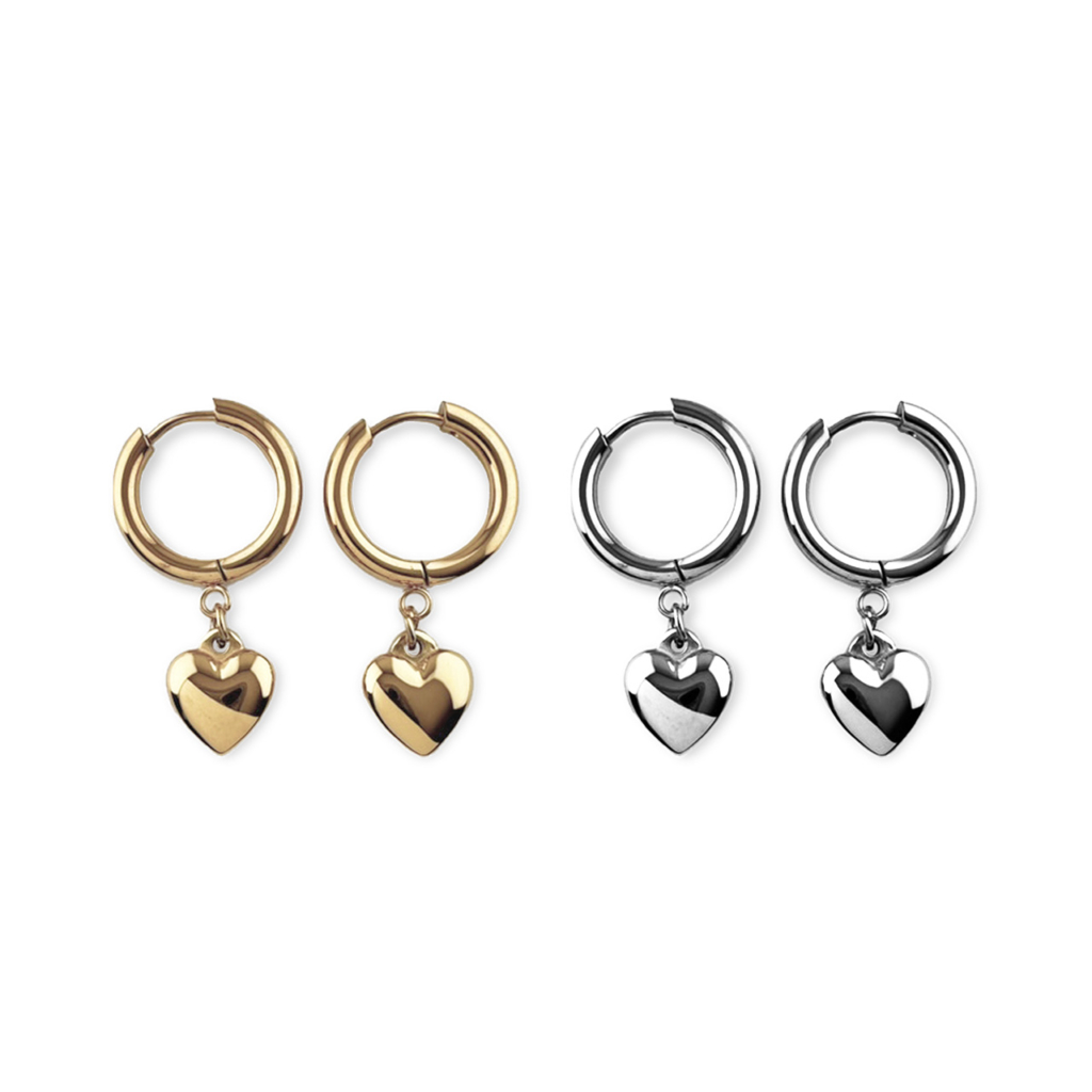 Oorbel - ring  hartje