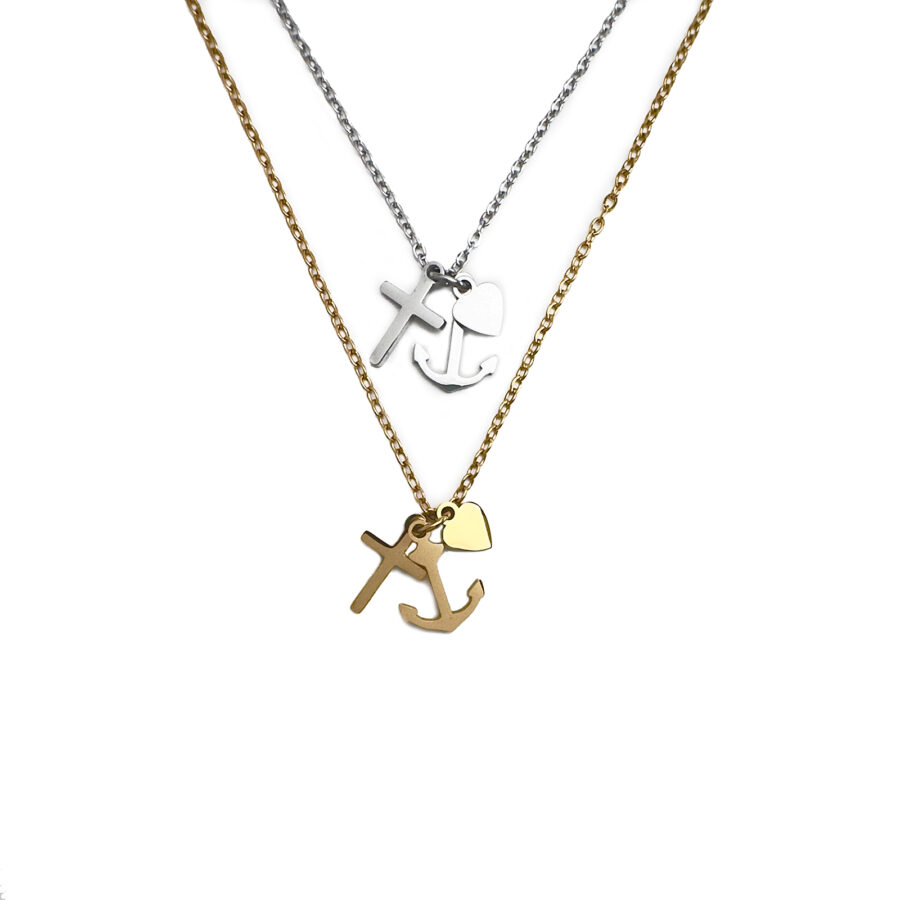 Ketting bedeltjes geloof, hoop, liefde