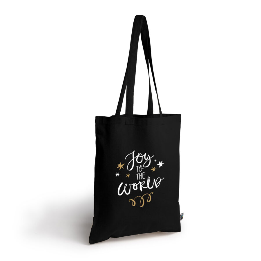 Kersttas Joy to the world - fairtrade - zwart