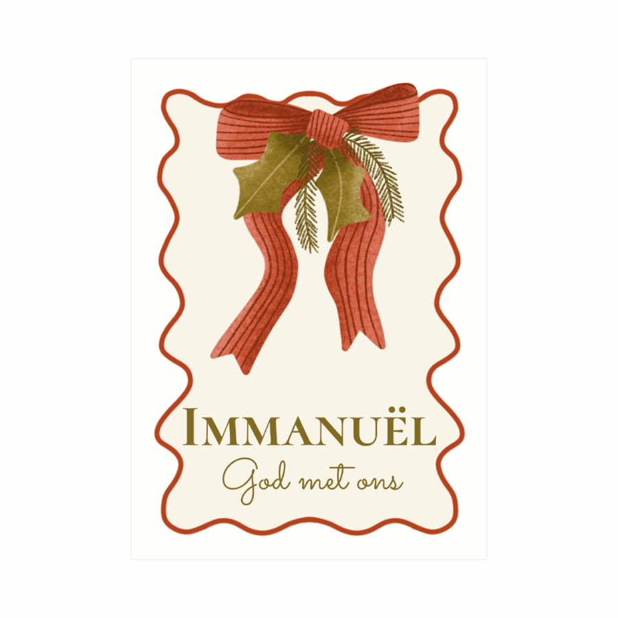 Kerstkaart 'Immanuel God met ons'